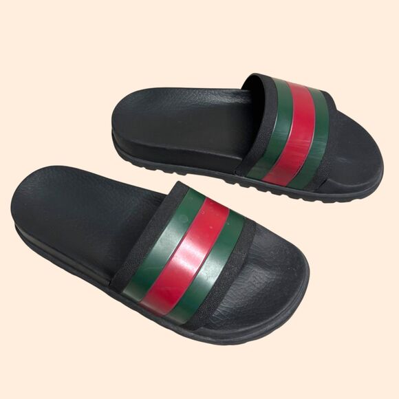 Gucci Web Slide Sandals - Picture 1 of 11